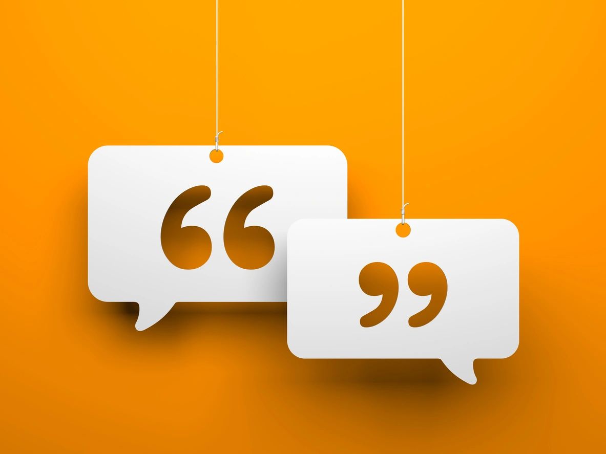 quotation mark in speech bubbles